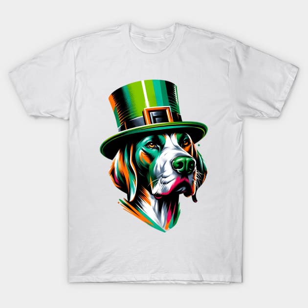 Portuguese Pointer Ready for Saint Patrick's Day Fun T-Shirt by ArtRUs